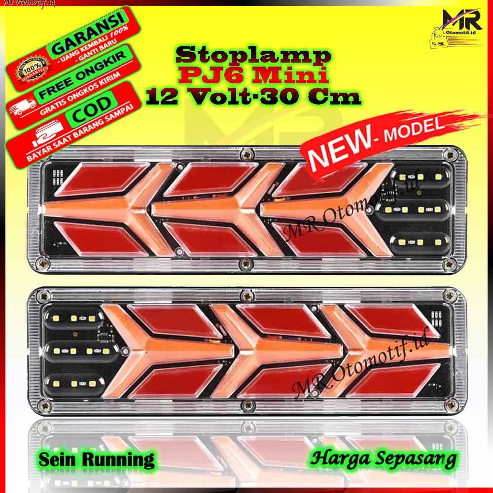 Lampu Variasi Stop lamp Stoplamp Rem Belakang Model ST 1238 Pj6 Mini Terbaru LED Running Raning Sein