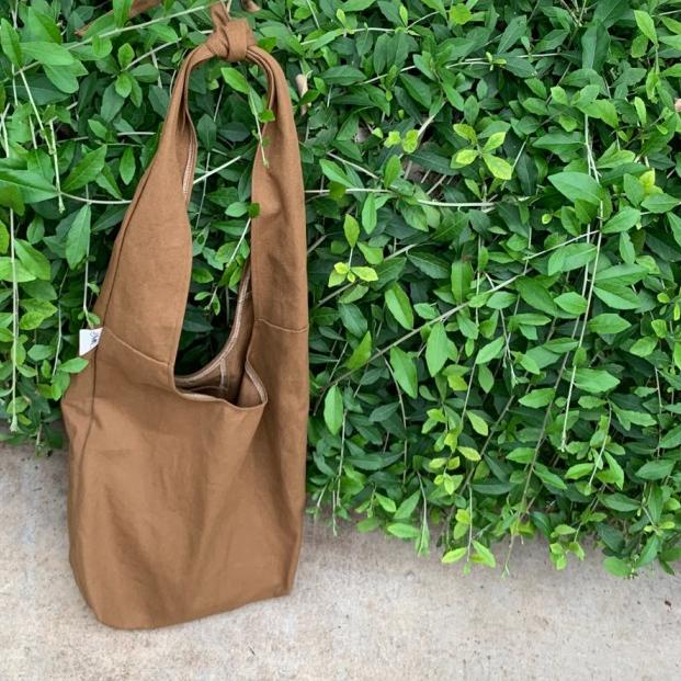 Tsuno Bag / Tas Kanvas - Canvas Sling Bag / Shoulder Bag - Carhatt Brown, Small