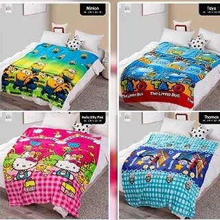 Selimut Bulu Halus Single / Premium Blanket Motif Dewasa Keren Terlaris Termurah Import Berkualitas Ukuran 135x185