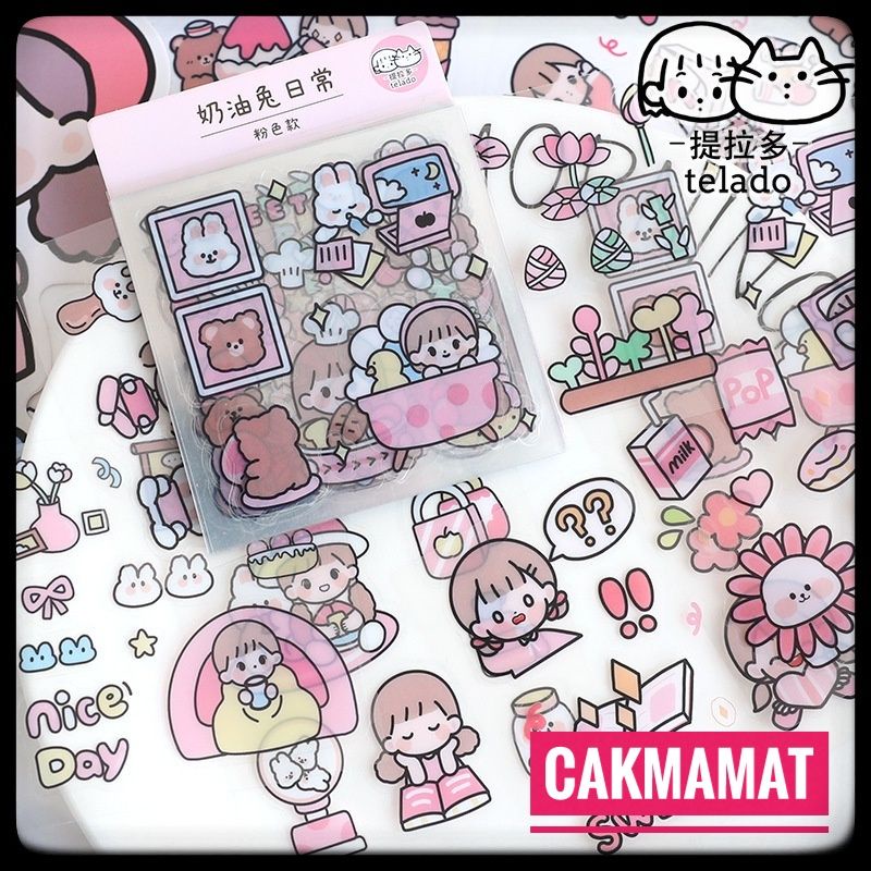 

Stiker transparan motif kartun 1set 3lembar