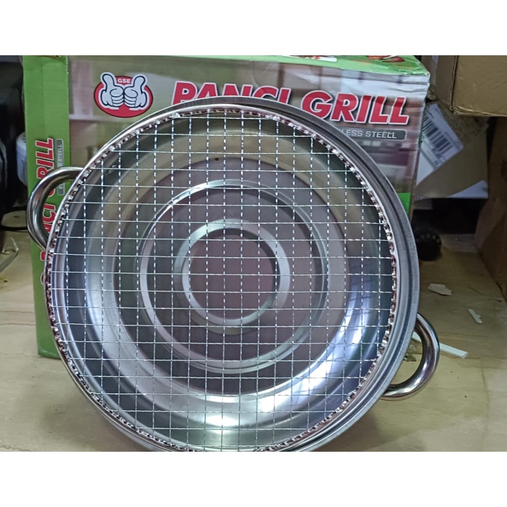 ALAT PANGGANG PRAKTIS SERBAGUNA PANCI GRILL GSE STAINLESS STELL / ALAT PANGGANG BBQ STAINLESS