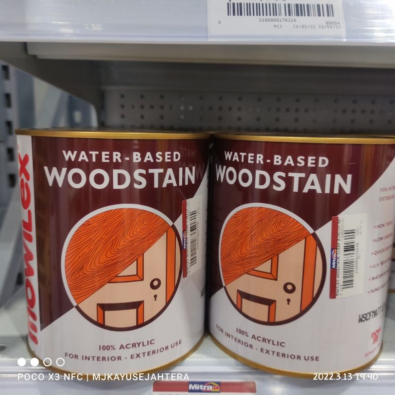 Cat Kayu Woodstain Mowilex Waterbased Type Walnut 503 Kinclong 1 Liter