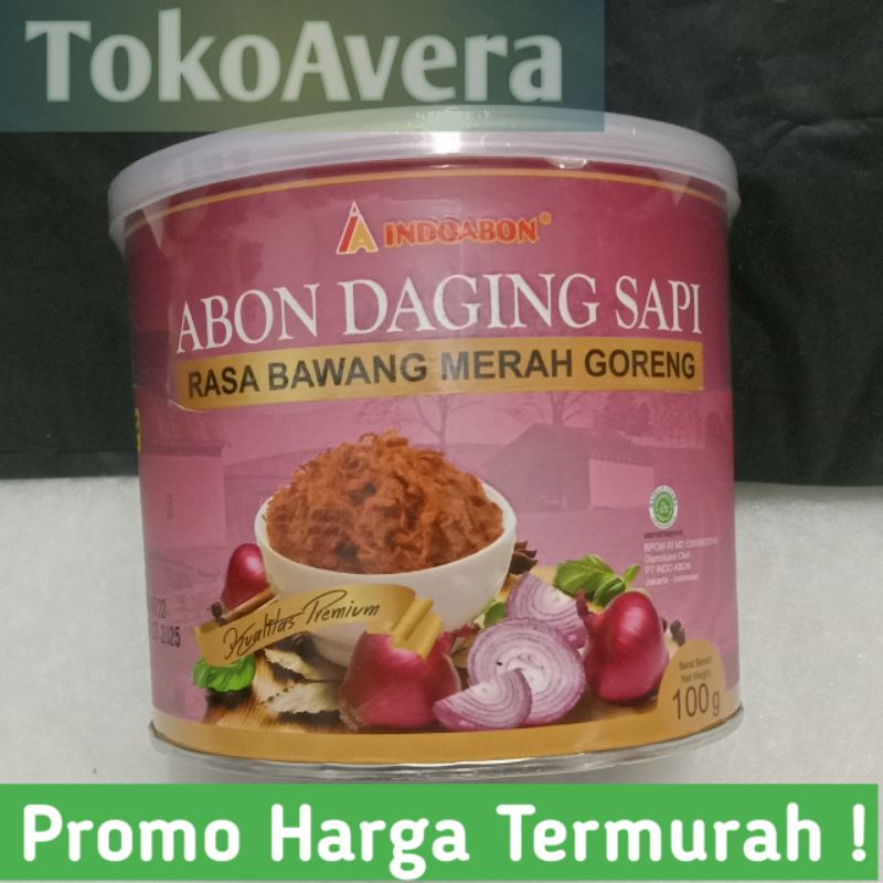

Abon Sapi Bawang Merah Goreng Kaleng 100 gram (halal). Tangan Pertama, Langsung dari Pabriknya. Sie Sin Onion Beef Floss.