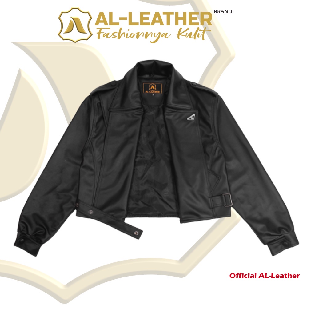 AL-Leather Jaket Kulit Wanita Blazer Luxury Korean Style Over Size