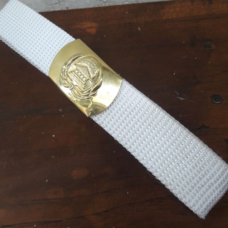 sabuk korpri tali putih/ikat pinggang korpri braso/gesper brasso