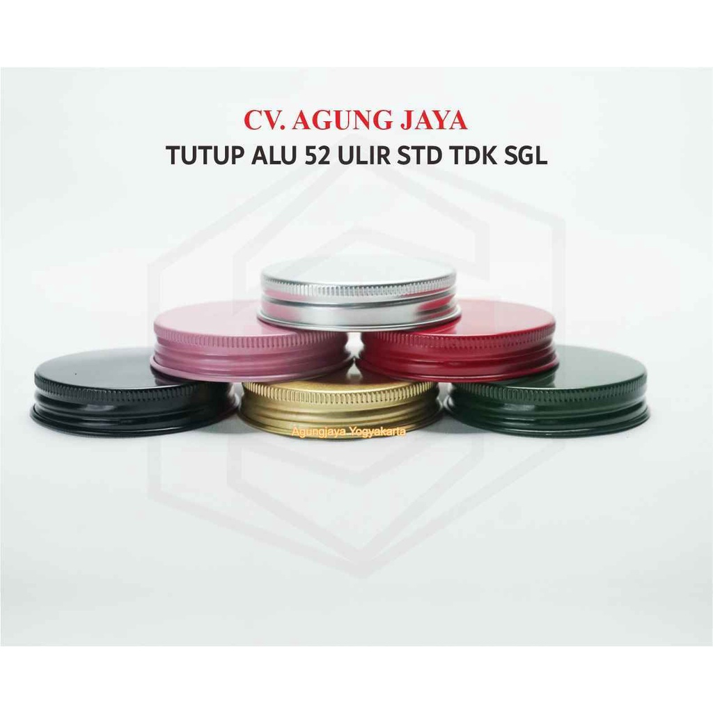 Tutup Alumunium Ulir Neck 52 / Alumunium Cap / Tutup Toples / Toples Kue