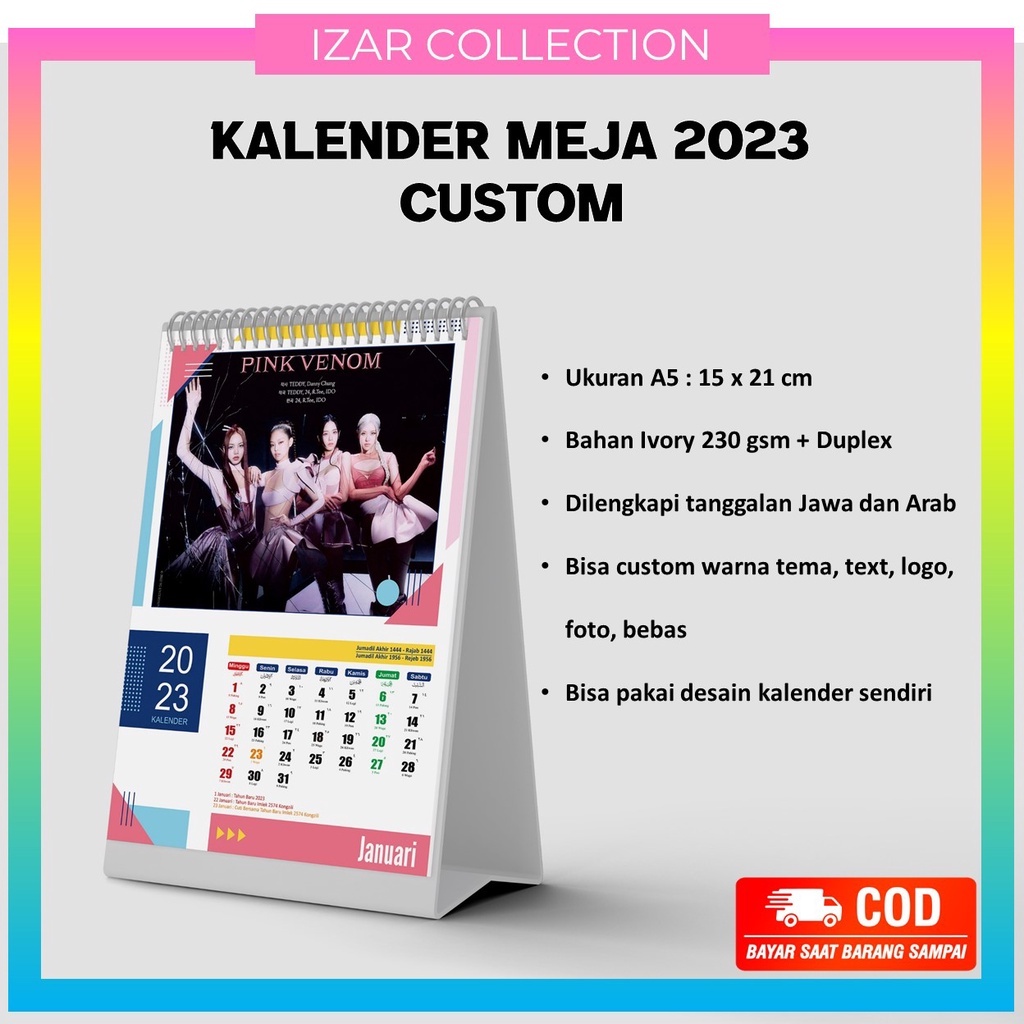 

Kalender Meja 2024 Aesthetic Masehi dan Hijriyah Custom Gambar Bebas KPOP ANIME