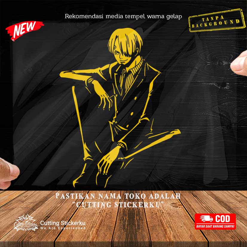 Cutting Stiker Chill Sanji Variasi Motor Mobil Sticker One Piece Timbul Keren Nyala Dasbor Spakbor Visor Body Kaca Helm Laptop Hologram Reflective Tahan Air Setiker Bodi Samping Jepang Matic Scoopy Vario Beat NMAX PCX Vespa Pickup Windshield Anime