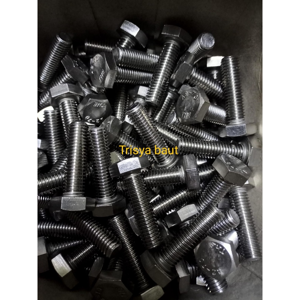 BAUT HEX STAINLES M8X40 / BAUT HEX SS304 M8X40 / BAUT HEX SUS M8X40