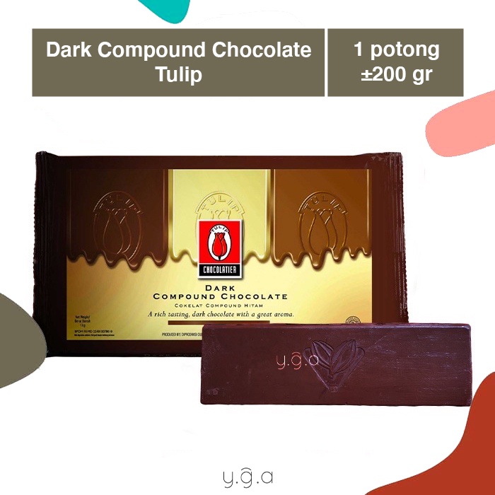 

Coklat Tulip Dark Compound (REPACK) +/- 200gr / 1 potong / Cokelat Batang