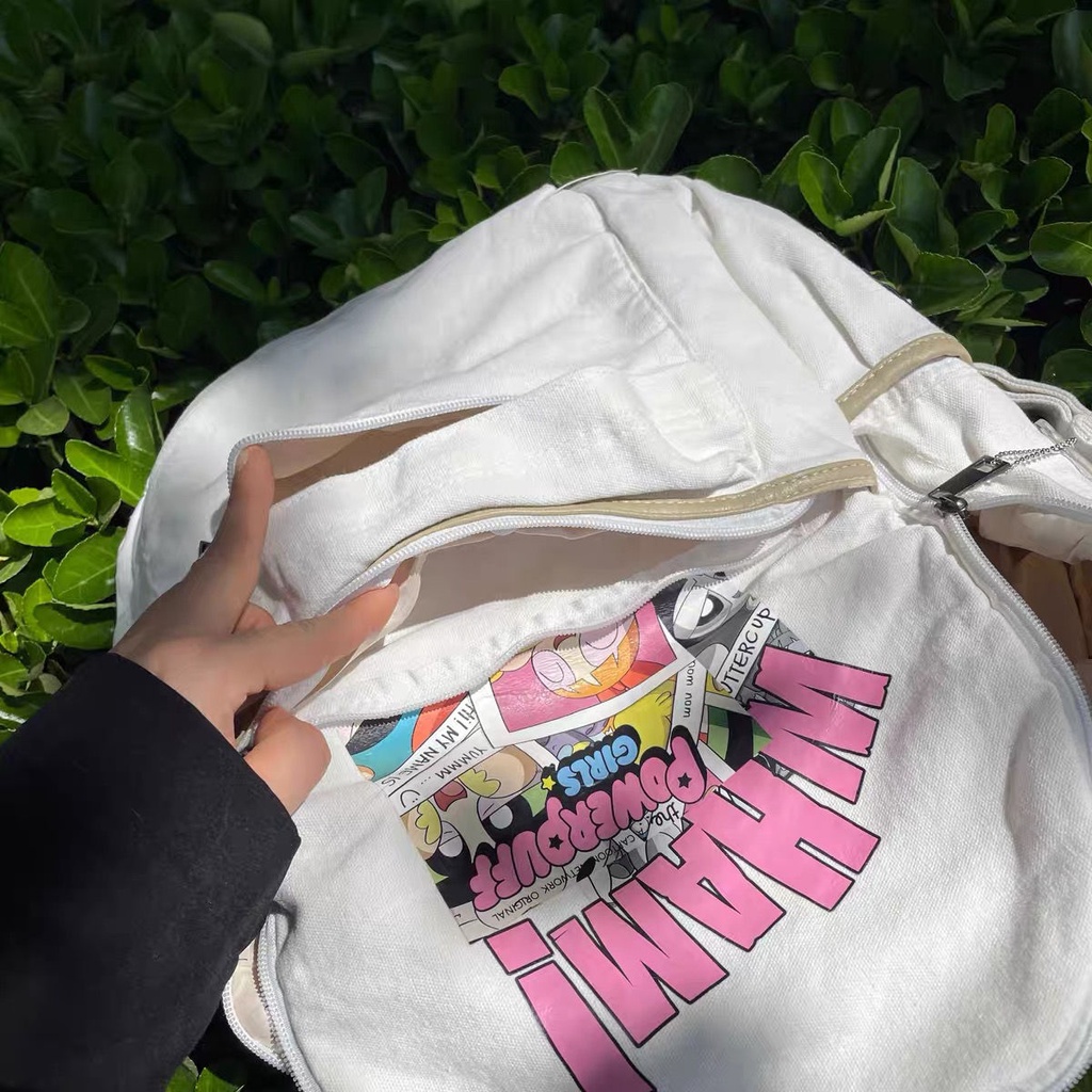 Sera Asli Super Cute Huruf Printing Ransel Wanita 2022 Baru Ransel Jepang Versi Korea Lembut Lucu Gadis Tas Sekolah