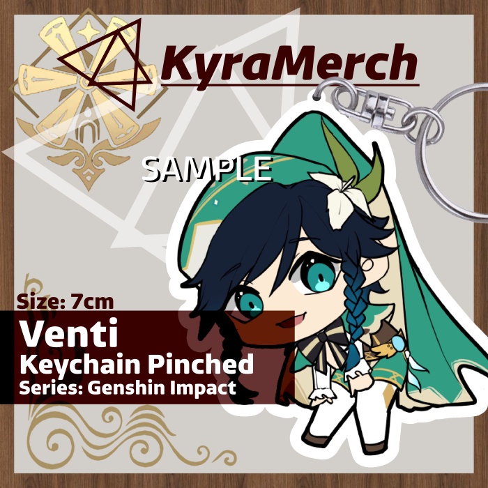 Keychain Pinched Genshin Impact Venti
 | KyraMerch Anime Fanmerch Dealer