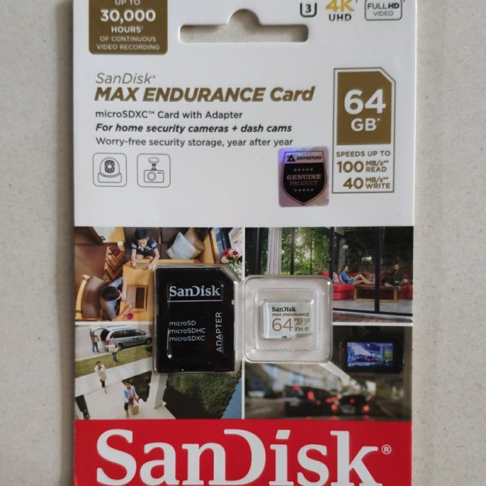 Memory  MicroSD SanDisk Max Endurance 64GB 100MB/s MicroSDXC