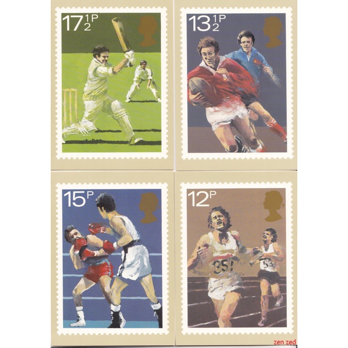 

A206 PHQ Card Kartu Pos Inggris 1980 Sports set 4 Pcs Unused