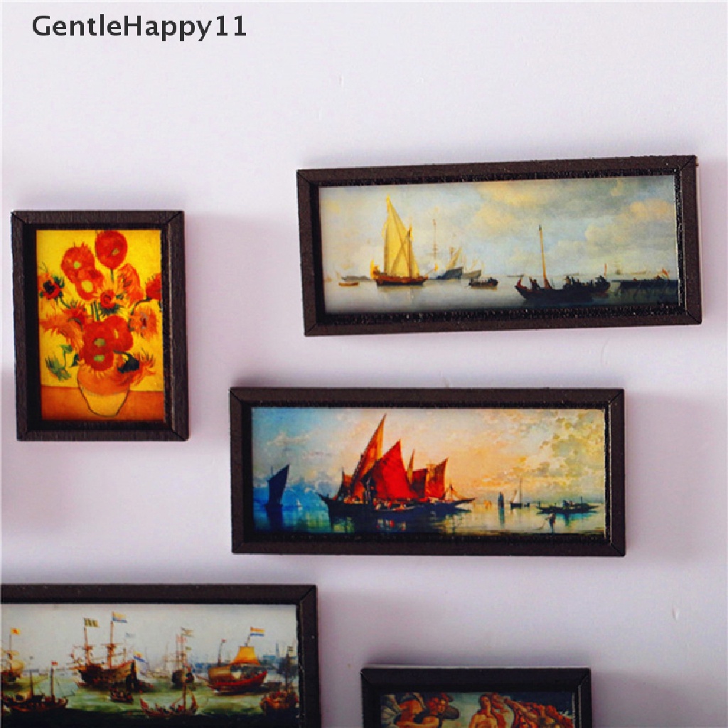 Gentlehappy Rumah Boneka Miniatur Bingkai Foto Oil Pager Dinding Pager Aksesoris Furniture id