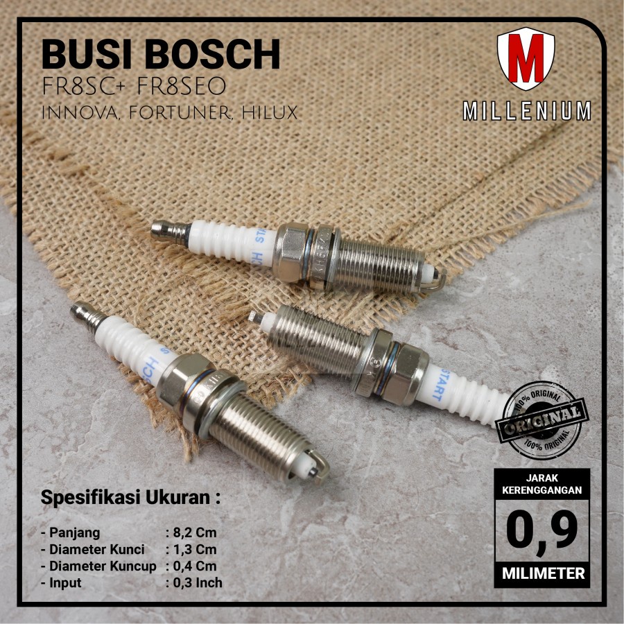 BUSI BOSCH MOBIL INNOVA FORTUNER HILUX FR8SC+ KH6RKC3 SPARK PLUG ORIGINAL