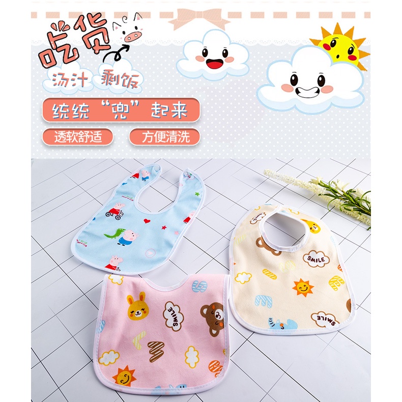 1234OS - Crystal Waterproof Bib / Slabber Bayi Waterproof / Celemek Bayi Anti Air / Celemek Makan Bayi / Slabber Bayi / Handuk Liur Bayi / Baby Bibs