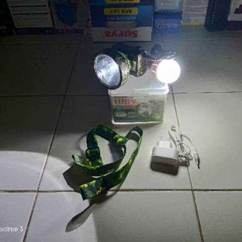 COD Luby Senter Kepala LED 10 Watt Super Terang Lithium Luby L-2833L LED 10 Watt Cahaya Putih