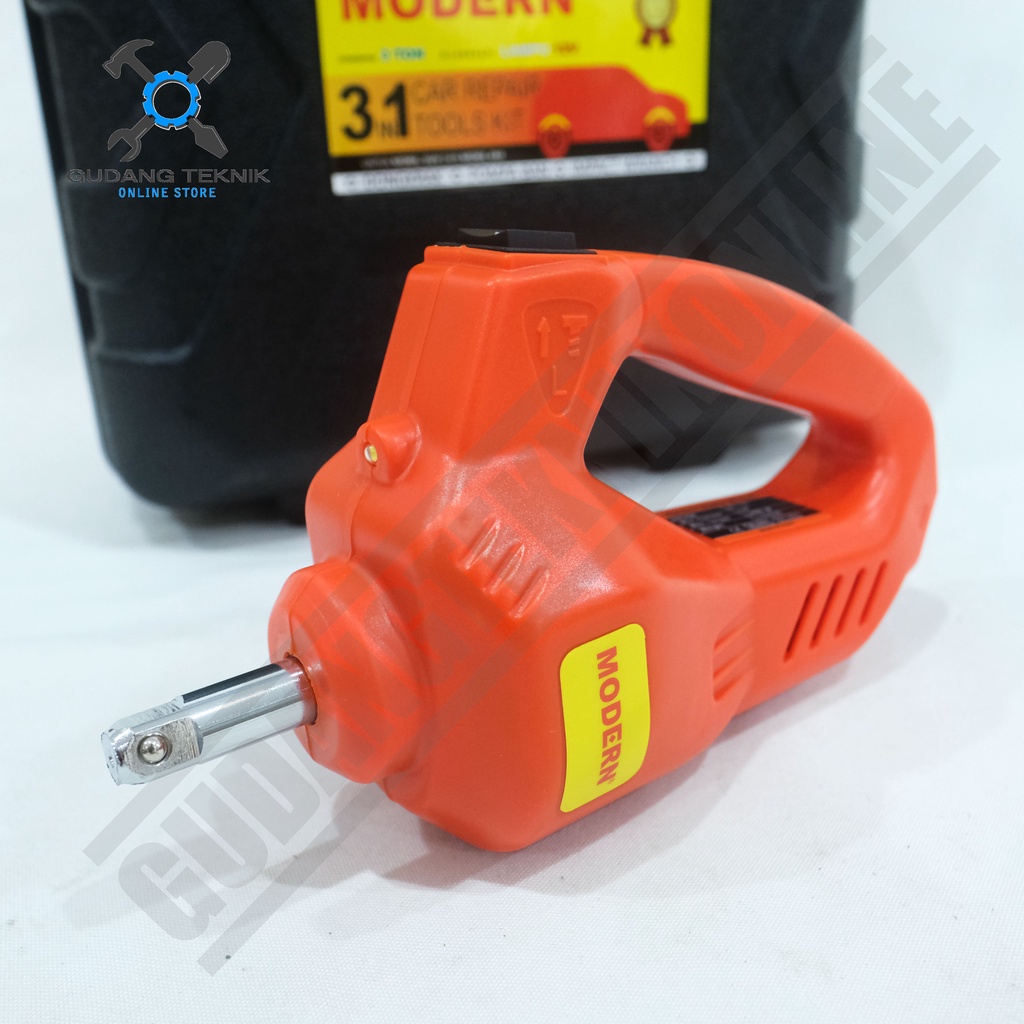 DONGKRAK BUAYA MODERN Elektrik 3in1 Kapasitas 3 Ton / Dongkrak Buaya Elektrik Mobil 3Ton 3in1 Pompa Ban Impact Wrench DC AKI ACCU MODERN