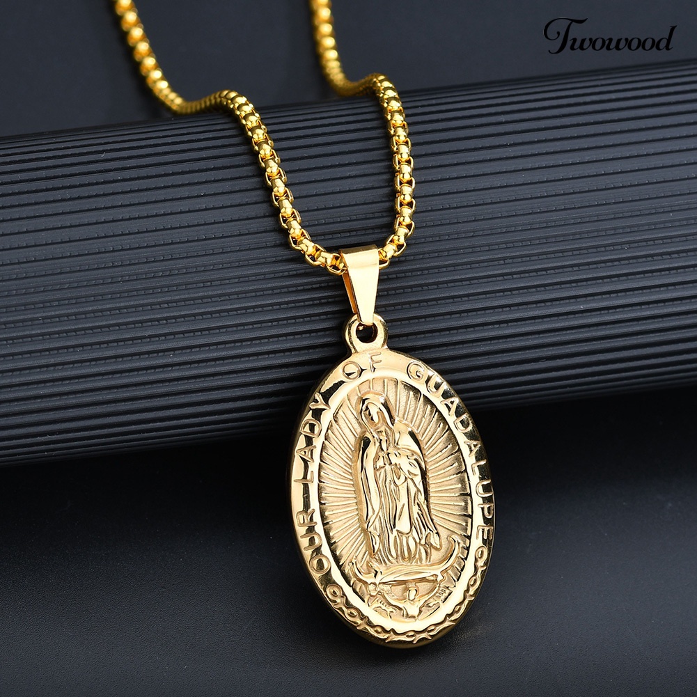 Kalung Dengan Liontin Bentuk Virgin Mary Guadalupe Untuk Hadiah