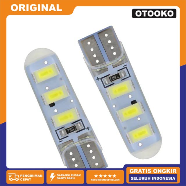 Lampu LED T10 W5W 5630 5730 6 LED CANBUS 6SMD Sein Senja Plat No Mobil