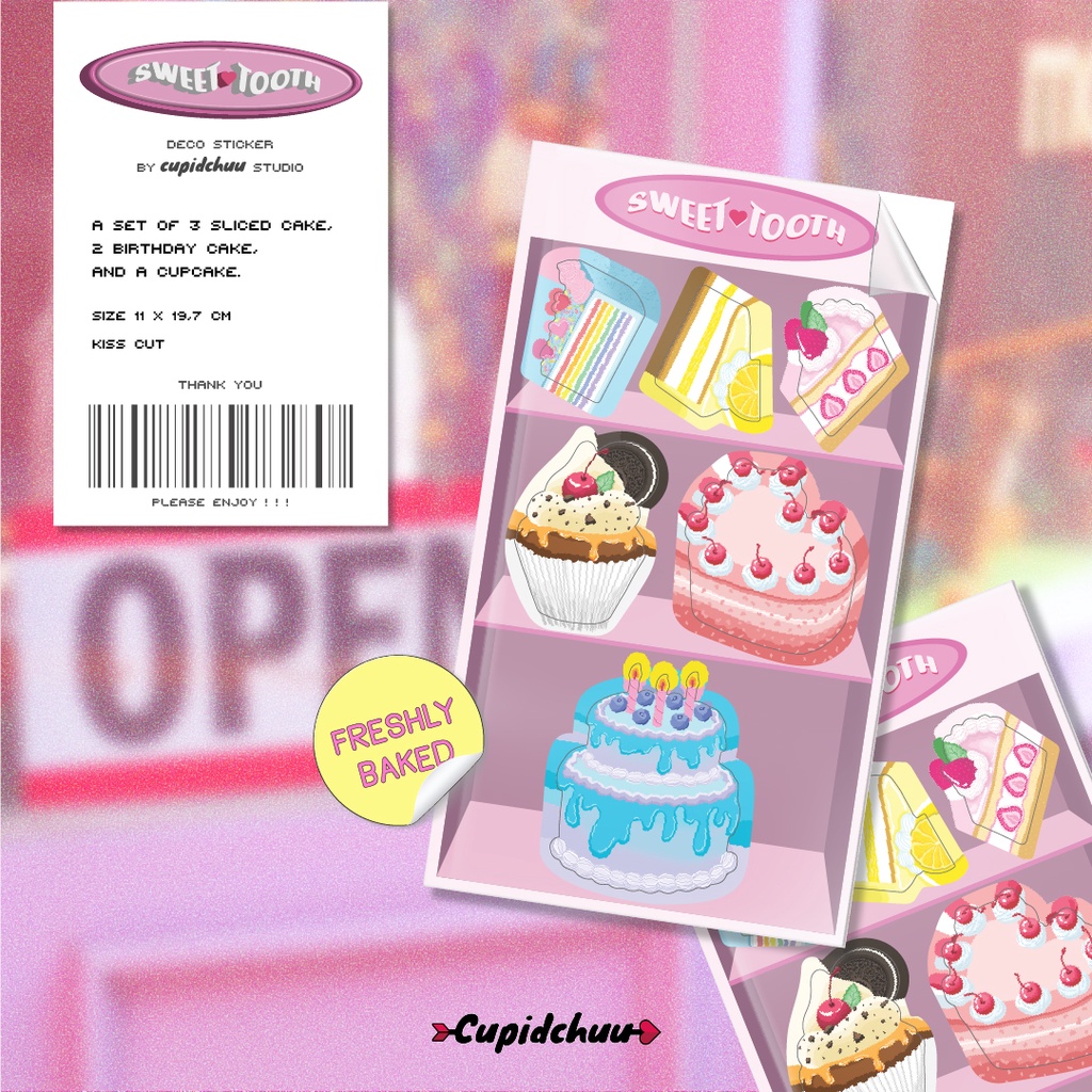 

STICKER BIRTHDAY CAKE DECO SWEET TOOTH STIKER KUE [ Cupidchuu ]