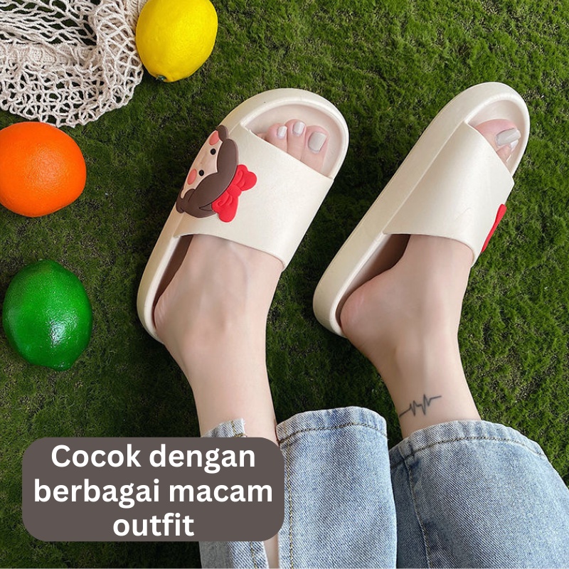 Mainland Sandal Wanita Slip On Karet Sendal Slipper Lucu Comfortable HSN121