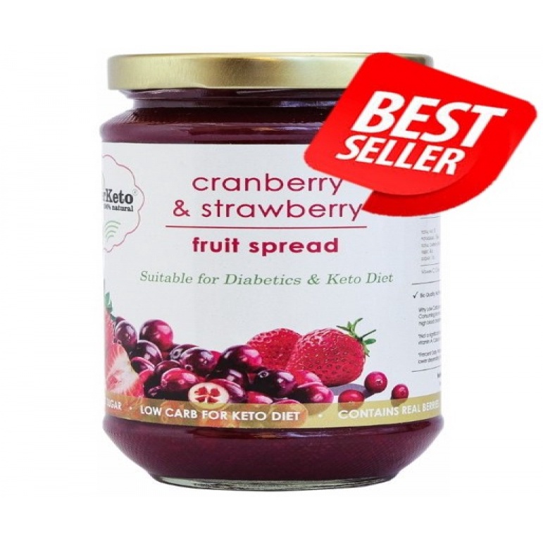 

Freshmax - SuperKeto Cranberry-Strawberry Selai bebas gula 250g Low Carb