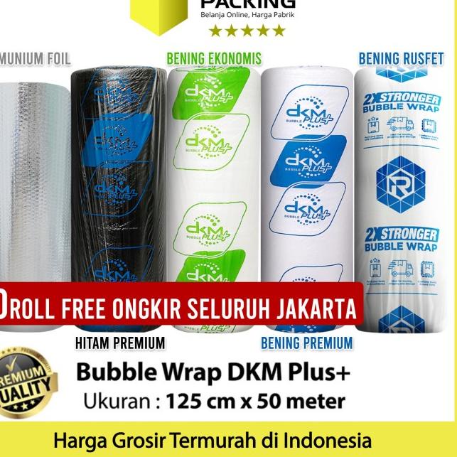 

Plastik Bubble Wrap 125cm x 50m DKM PLUS Bubblewrap ROLL - Hijau Bening