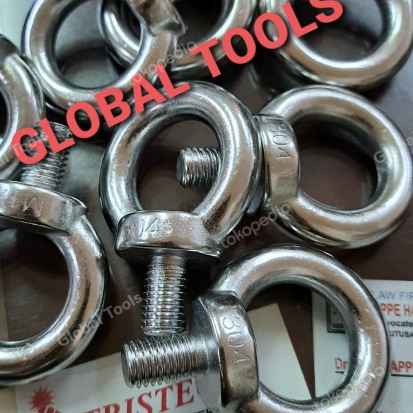 eyebolt ss m12 eye bolt stainless m12 x 20 baut cincin baut donat