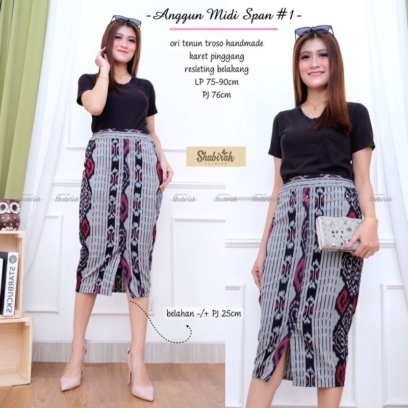 ROK SPAN, ROK KEBAYA TENUN BELAHAN DEPAN