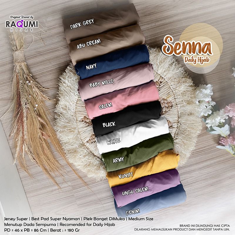 SENNA DAILY HIJAB RAQUMI HIJAB ORIGINAL | JILBAB RJMAHAN | NEW RAQUMI HIJAB | JILBAB SOFTPAD