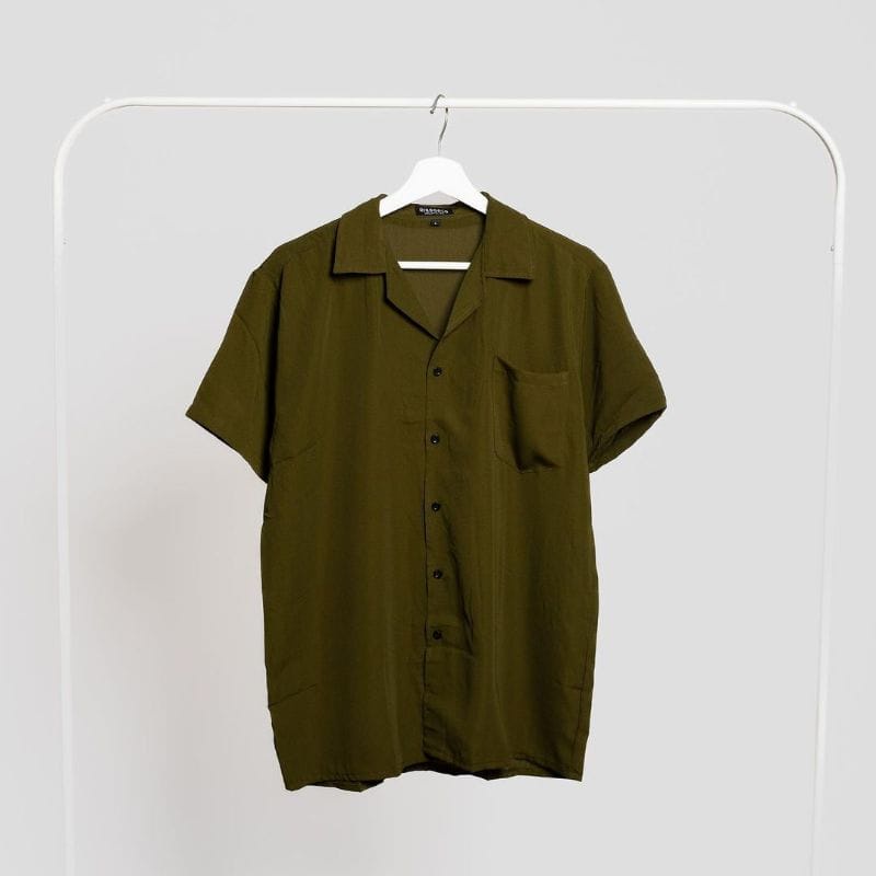 Kemeja Polos Lengan Pendek Pria Kemeja Korea Kemeja Hawai