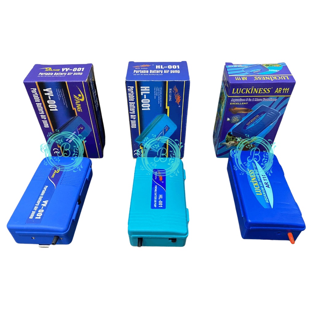 Aerator Baterai Portabel Ikan Aquarium Pancing Portable Air Pump Battery Mesin Gelembung Pompa Udara Airator Mancing Amara Hai Long Yang Hailong 001