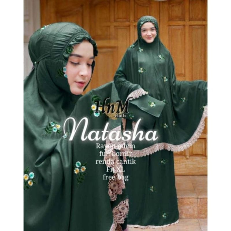 MUKENA DEWASA KATUN RAYON BORDIR NATASYA MUKENA MODEL TER BARU  MUKENA NATSYA MODEL TER BARU MUKENA DEWASA JUMBO