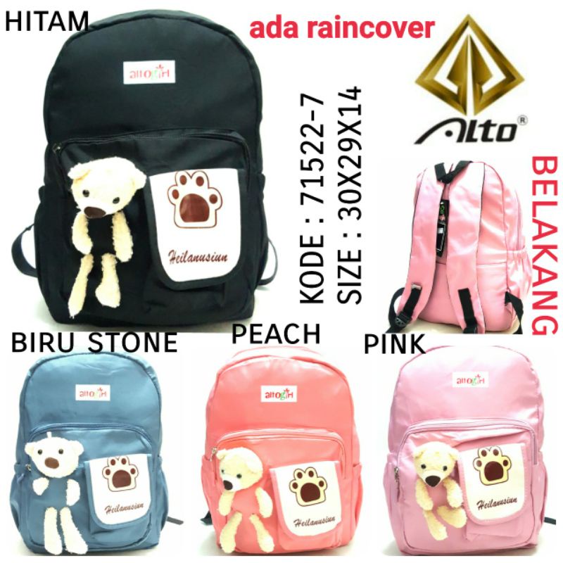 TAS RANSEL SEKOLAH CEWEK KOREA BY ALTO 71521-7 Boneka Beruang Lucu