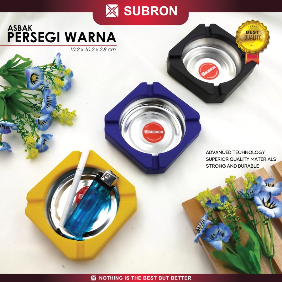 Asbak Persegi Warna Stainless - SUBRON