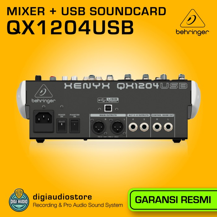 Audio Mixer Behringer Xenyx Qx1204 Usb ( Qx 1204 Usb ) With Soundcard #Original