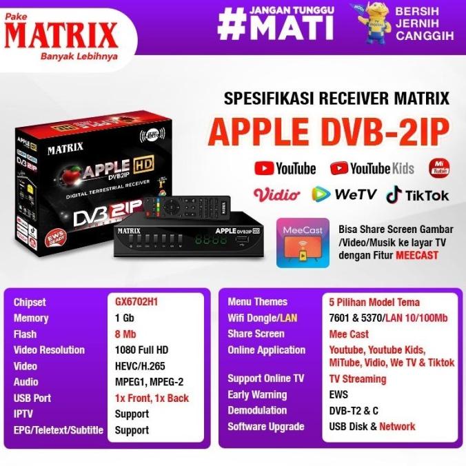 Set Top Box Tv Digital Matrix Apple Dvb-2Ip Port Lan