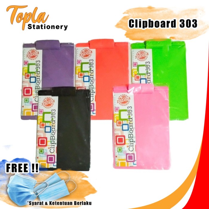 

Papan Topla Clipboard F4 Papan Ujian Papan Jalan Alas Ujian Folio Warna Prem