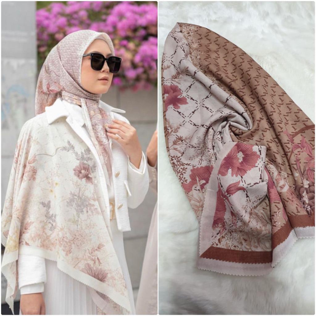 Jilbab segi empat Motif Abstrak Bunga Scraft abstrak Bunga By Keyla Scraf