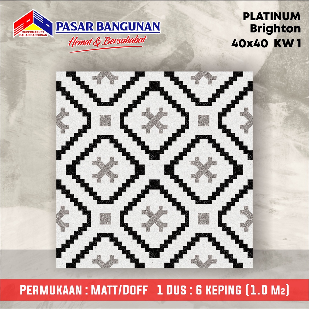 iNstansday- Keramik Platinum Brighton Black Decor 40x40 KW A