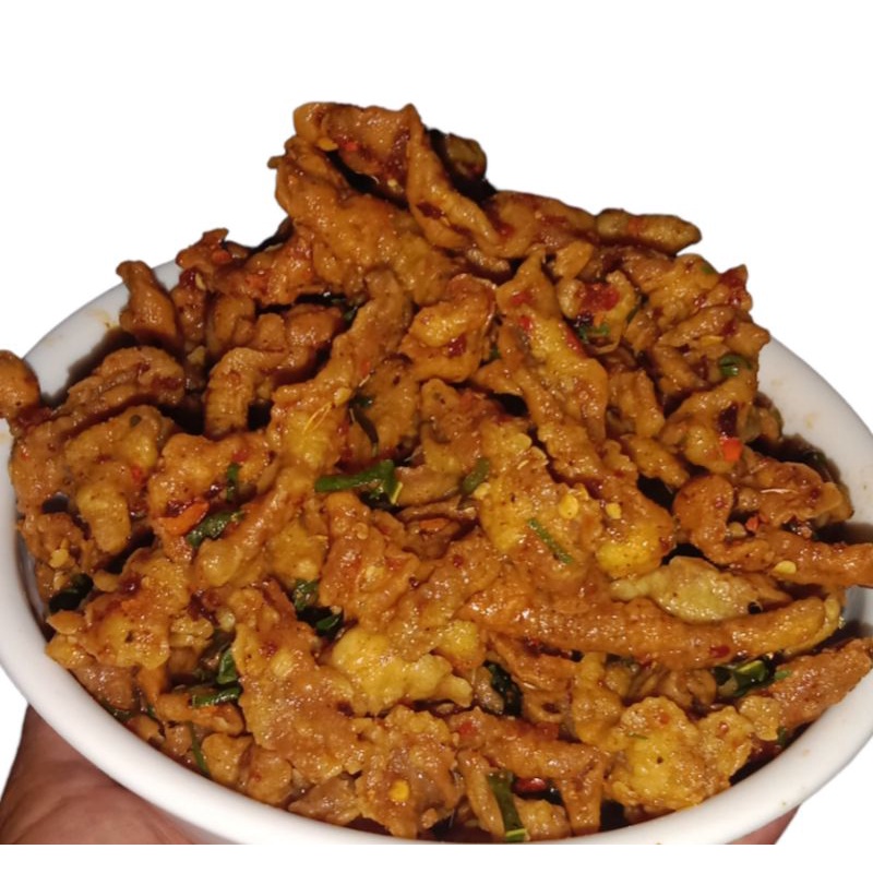 

kripik usus ayam 1kg pedas/ori