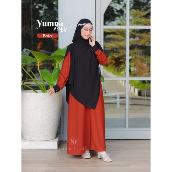 YUMNA DRESS / GAMIS YUMNA BAHAN YOURIST SIZE S-XXL ORI SADA HIJAB