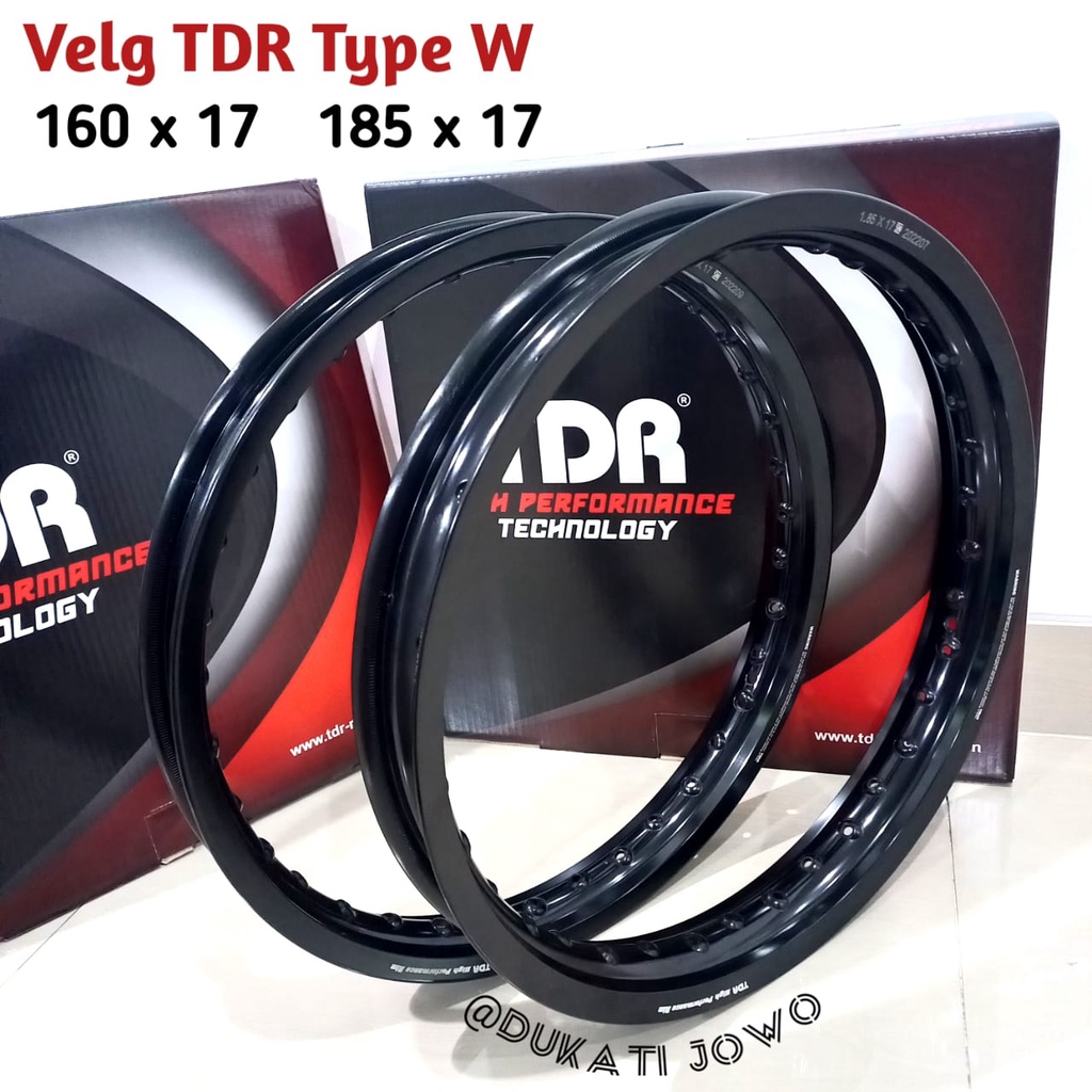 Velg TDR W Shape Ring 17 ukuran 160 185 Hitam Set Pelg Jari Jari 17 TDR