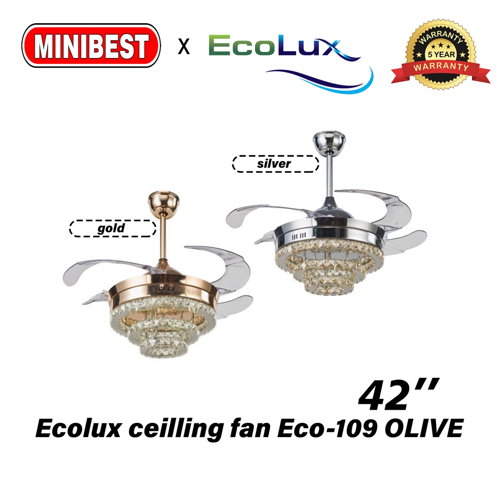 MB Kipas Angin Lampu Hias Gantung Ecolux ceilling fan Eco-109 OLIVE