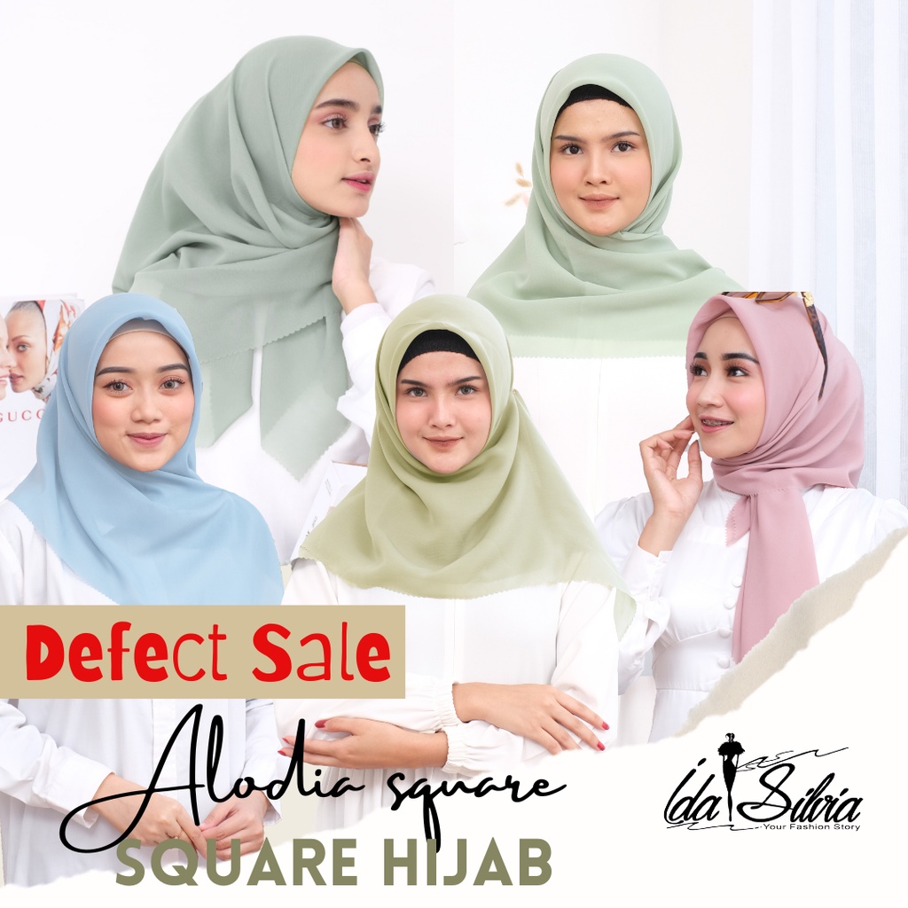 Reject Minor Defect Sale Jilbab Segiempat Kerudung Segi Empat Lasercut dan Jahit Tepi Hijab square P