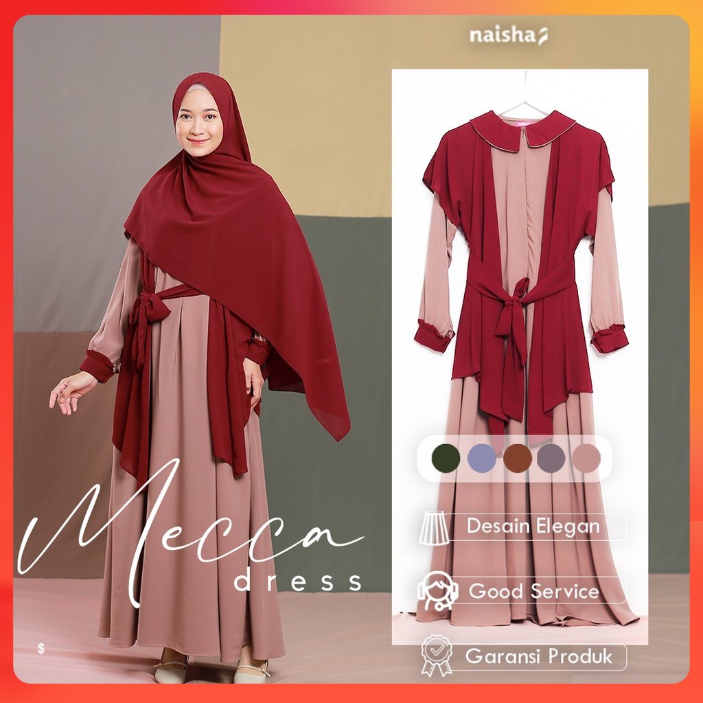 Naisha Official / Mecca Dress / Mecca Family Set / Gamis Couple / Gamis Mecca / Sarimbit Keluarga