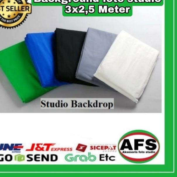 Background foto hitam polos 2,7 x 3 m foto studio - Abu-abu