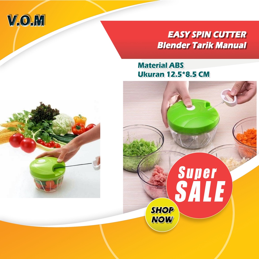 EASY SPIN CUTTER Blender Tarik Manual Serbaguna Pemotong Sayur 0839